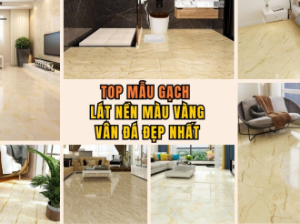 25+ Mẫu Gạch Lát Nền Màu Vàng Vân Đá Sang Trọng, Ấn Tượng, Đẹp Nhất