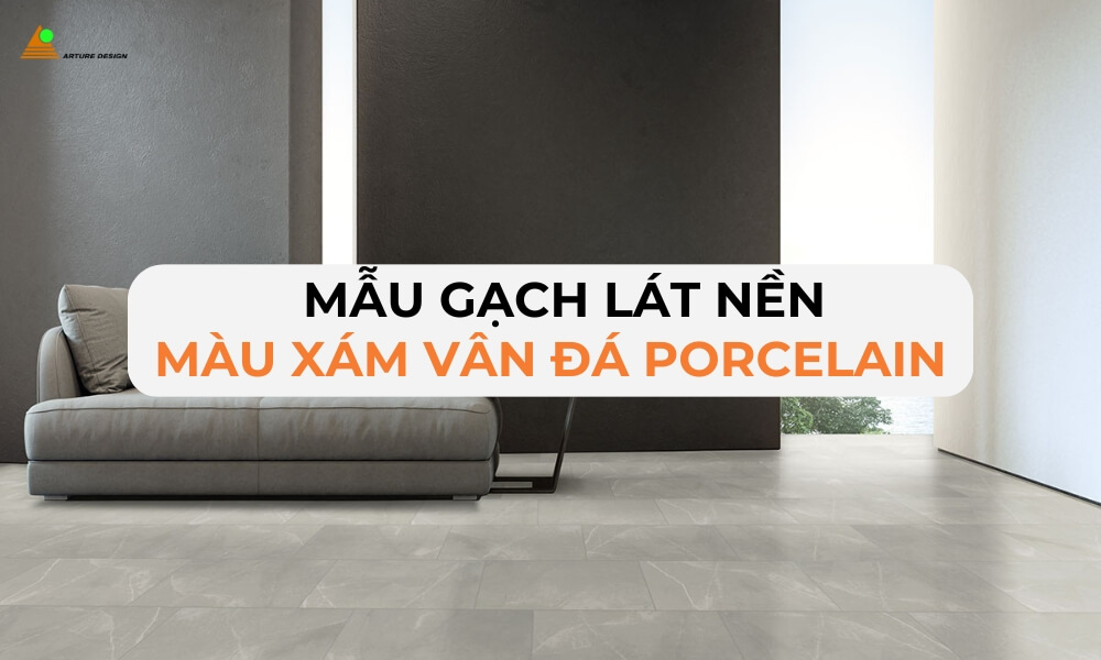 Gạch Porcelain vân đá màu xám sở hữu vẻ đẹp cổ điển cùng độ bóng cao, rất thích hợp cho không gian nội thất hiện đại và sang trọng