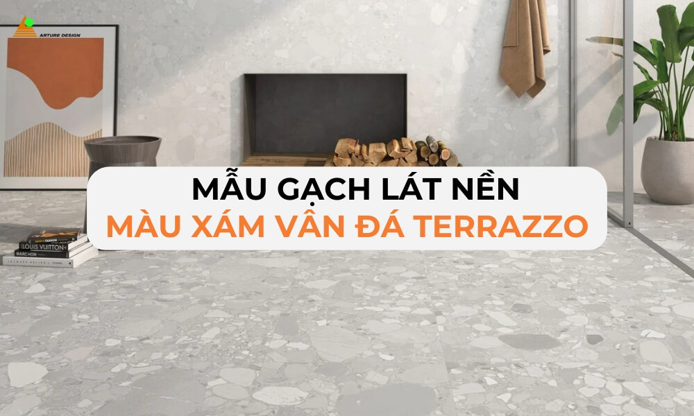 Gạch Terrazzo vân đá xám, được tạo nên từ sự pha trộn giữa mảnh vụn đá cẩm thạch và xi măng, nổi bật với vẻ đẹp độc đáo và cuốn hút.