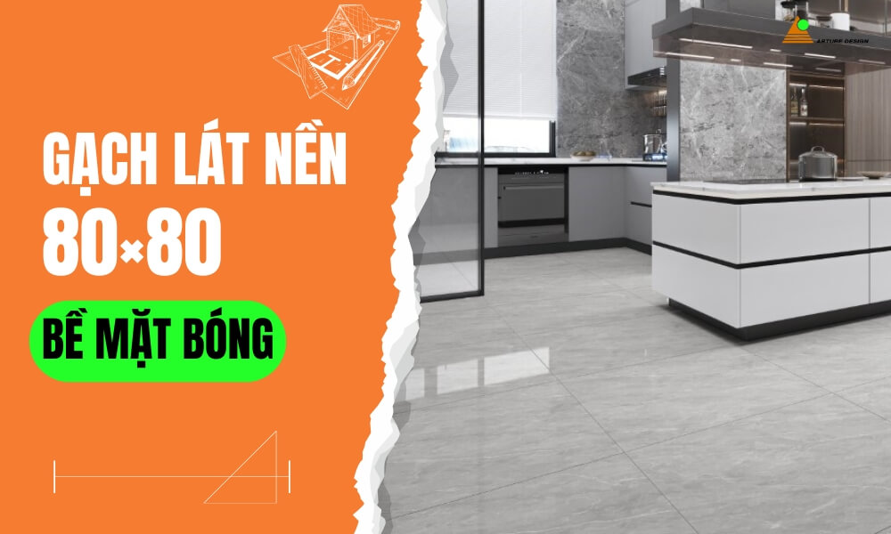 Gạch lát nền phủ men bóng có bề mặt nhẵn mịn, khả năng phản chiếu ánh sáng tốt, giúp không gian sáng hơn và trông rộng rãi hơn.