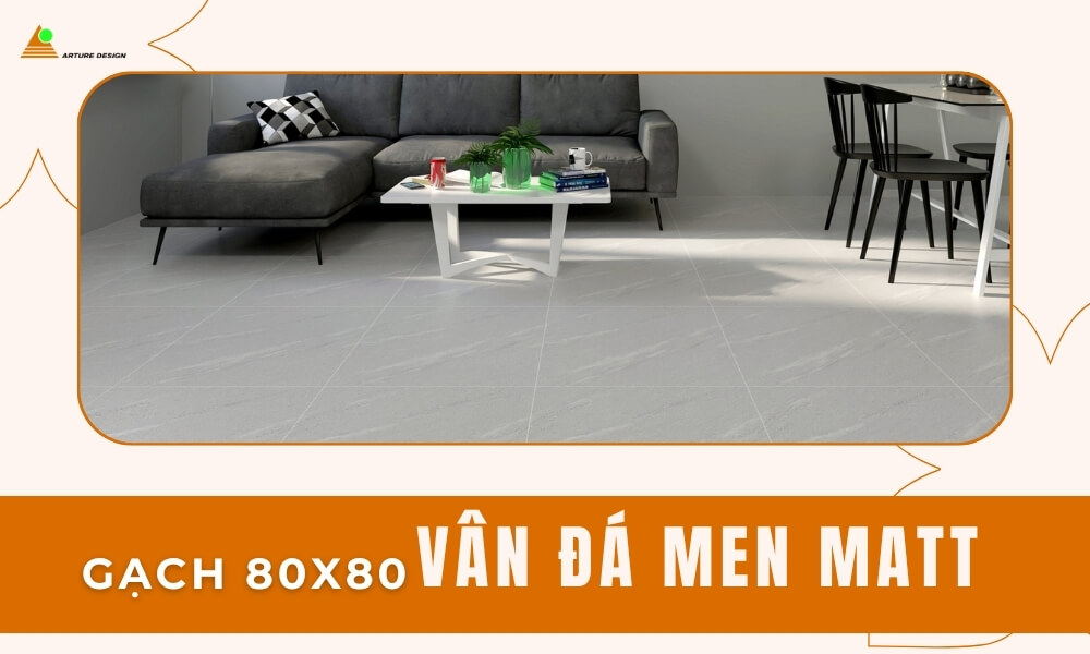 Mẫu gạch lát nền 80x80 vân đá men matt không chỉ sở hữu vẻ đẹp tinh tế, mà còn mang lại cảm giác chân thật khi di chuyển nhờ bề mặt nhám nhẹ và mịn tạo nên sự thoải mái trong từng bước chân.