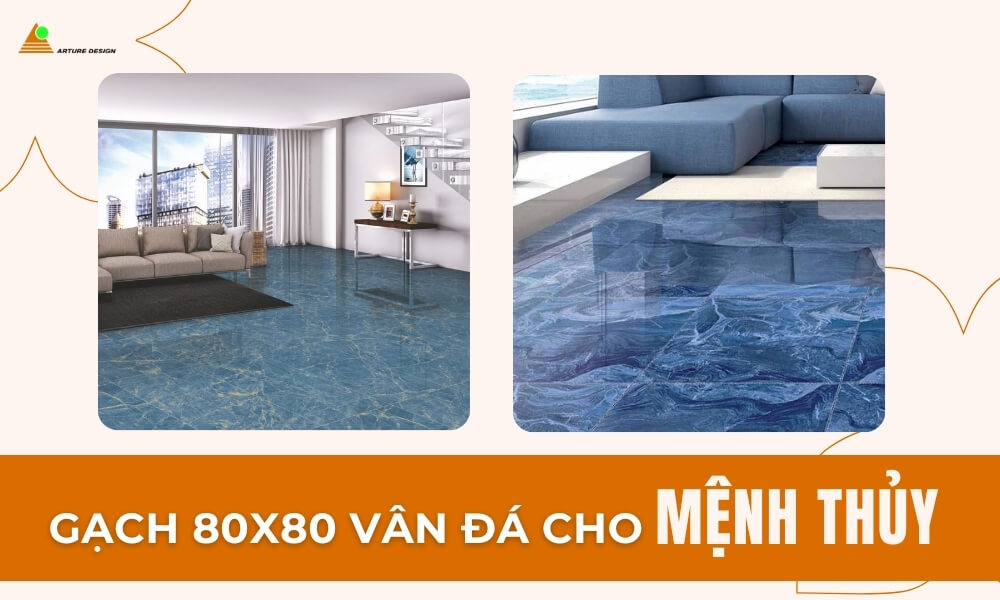 Nên chọn gạch gam trắng, xanh da trời và vàng ánh kim – những màu sắc được xem là hợp với mệnh Thủy. Sử dụng các gam màu này sẽ mang lại nhiều thuận lợi và may mắn cho chủ nhà.