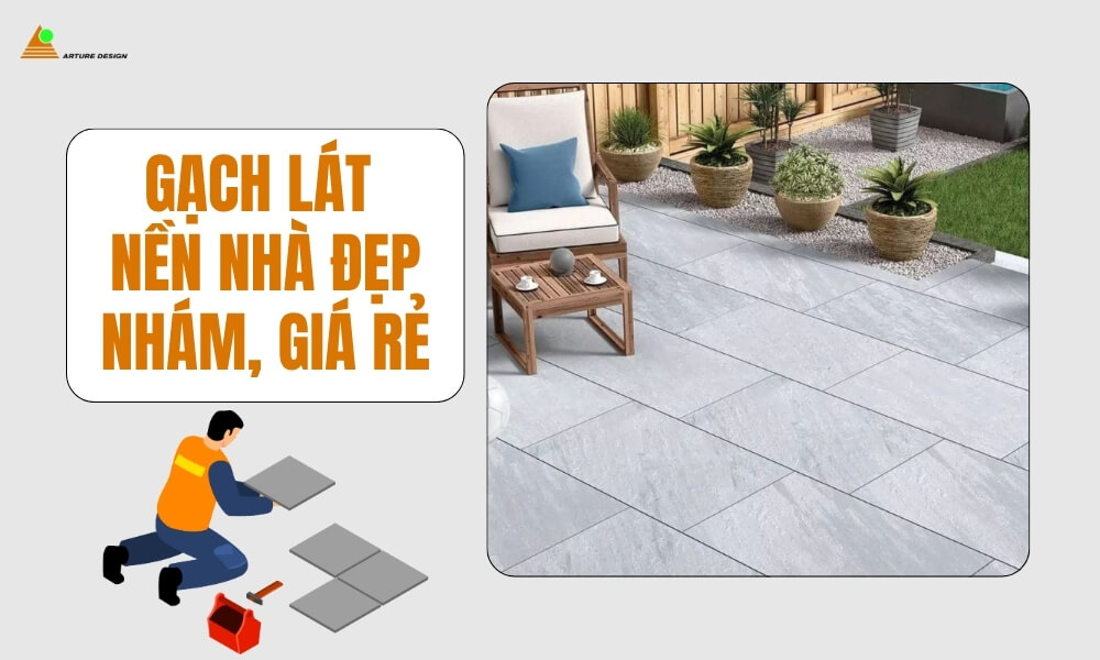 Những khu vực dễ ẩm ướt như nhà tắm, bếp hay sân ngoài trời nên ưu tiên dùng gạch lát nền nhám để tránh trơn trượt.