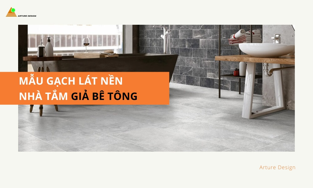 Mẫu gạch lát nền nhà tắm giả bê tông